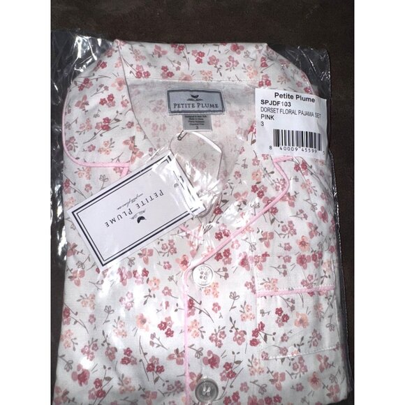 Petite Plume Girls Floral Pajama Set Size 3T 50% Cotton 50% Modal - Picture 5 of 8